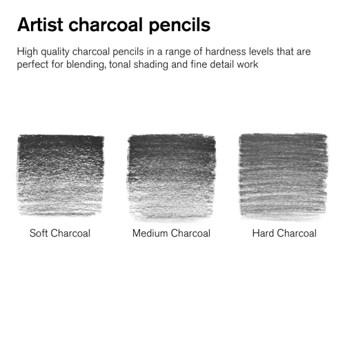 Winsor & Newton Studio Collection Charcoal Pencil x6 Assorted