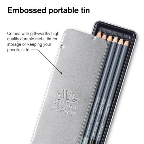 Winsor & Newton Studio Collection Charcoal Pencil x6 Assorted