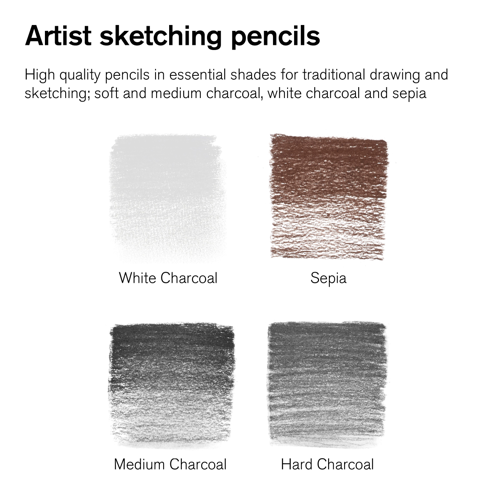 Winsor & Newton Studio Collection Sketching Pencil x5 With Eraser Blister Set