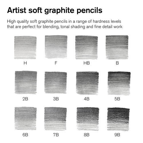 Winsor & Newton Studio Collection Graphite Pencil Soft x12 Tin Set