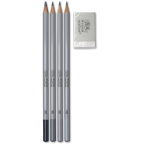 Winsor & Newton Studio Collection Graphite Pencil Soft x5 With Eraser