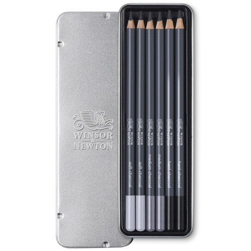 Winsor & Newton Studio Collection Charcoal Pencil x6 Assorted