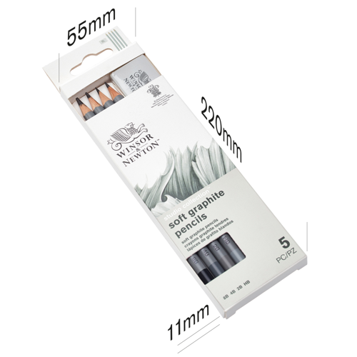 Winsor & Newton Studio Collection Graphite Pencil Soft x5 With Eraser