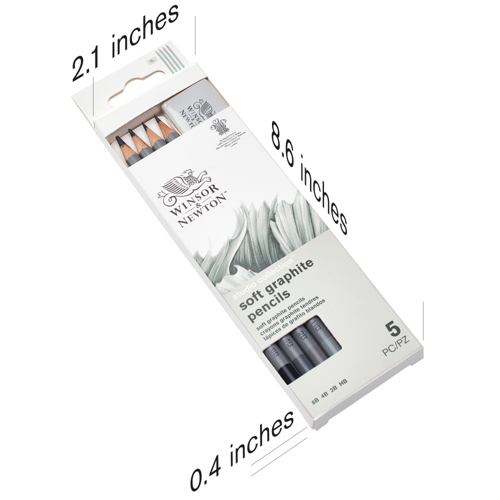 Winsor & Newton Studio Collection Graphite Pencil Soft x5 With Eraser