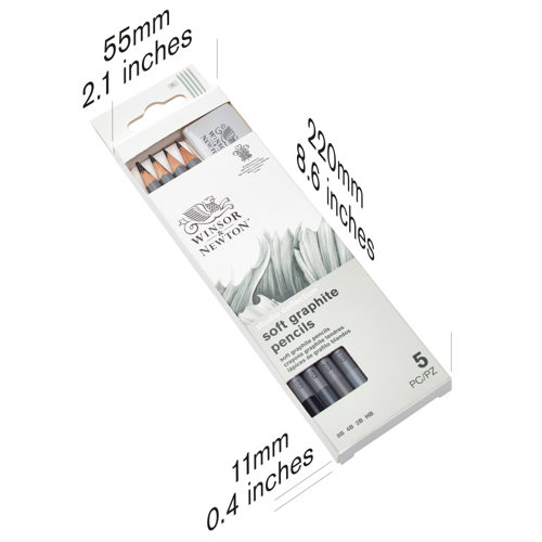 Winsor & Newton Studio Collection Sketching Pencil x5 With Eraser Blister Set