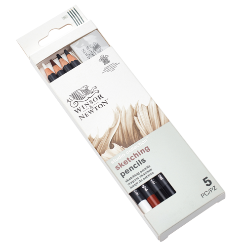 Winsor & Newton Studio Collection Sketching Pencil x5 With Eraser Blister Set