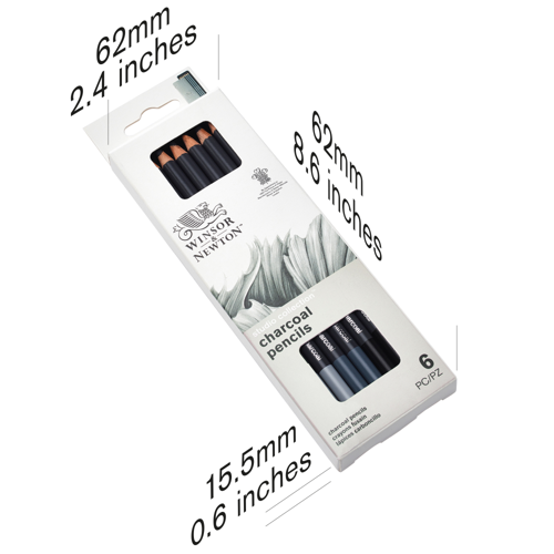 Winsor & Newton Studio Collection Charcoal Pencil x6 Assorted