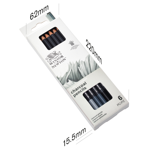 Winsor & Newton Studio Collection Charcoal Pencil x6 Assorted