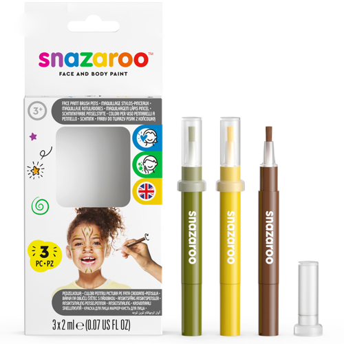 Snazaroo Face Paint Brush Pen Jungle Pack - ROW