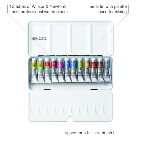 Professional Watercolour Tube Travel Tin