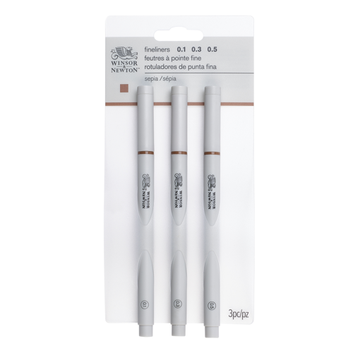 Winsor & Newton Fineliner Sepia Set x3 Assorted