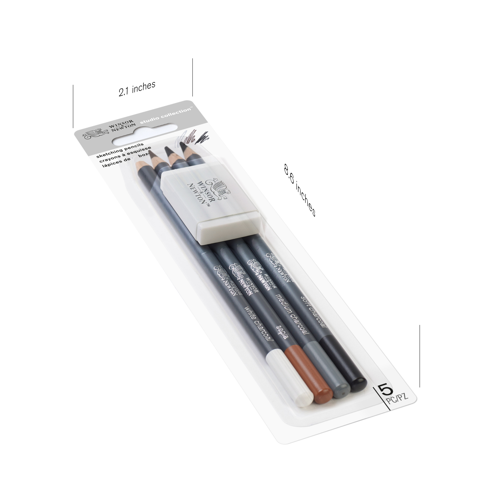 Winsor & Newton Studio Collection Sketching Pencil x5 With Eraser Blister Set