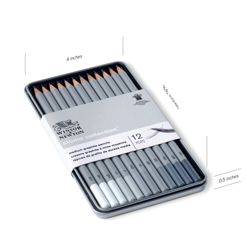 Winsor & Newton Studio Collection Medium Graphite Pencil x12