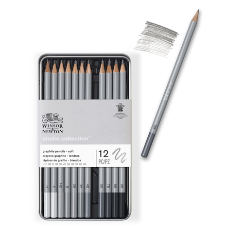 Winsor & Newton Studio Collection Graphite Pencil Soft x12 Tin Set