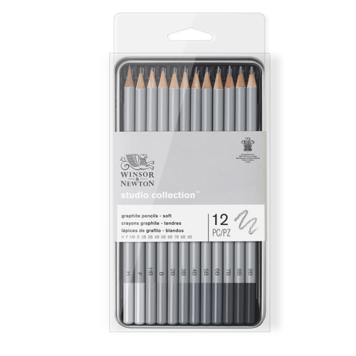 Winsor & Newton Studio Collection Graphite Pencil Soft x12 Tin Set