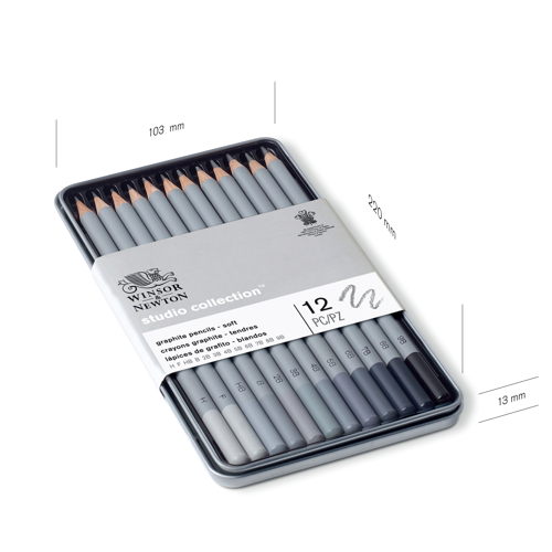 Winsor & Newton Studio Collection Graphite Pencil Soft x12 Tin Set
