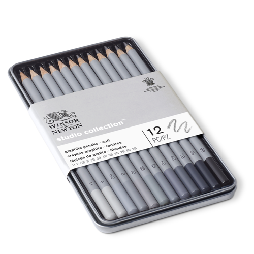 Winsor & Newton Studio Collection Graphite Pencil Soft x12 Tin Set