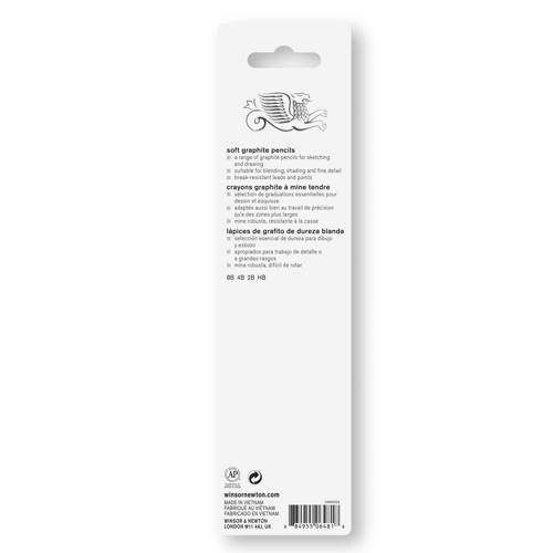 Winsor & Newton Studio Collection Graphite Pencil Soft x5 With Eraser
