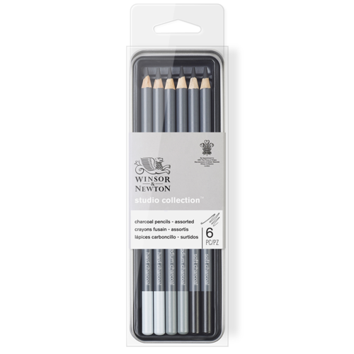 Winsor & Newton Studio Collection Charcoal Pencil x6 Assorted