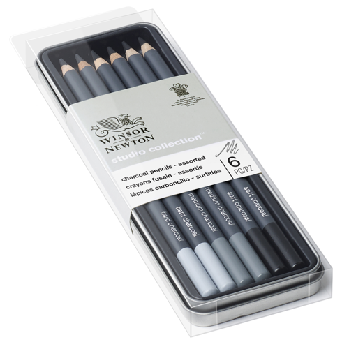 Winsor & Newton Studio Collection Charcoal Pencil x6 Assorted