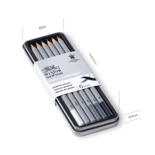 Winsor & Newton Studio Collection Graphite Pencil x6