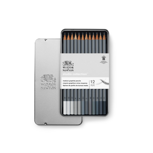 Winsor & Newton Studio Collection Medium Graphite Pencil x12