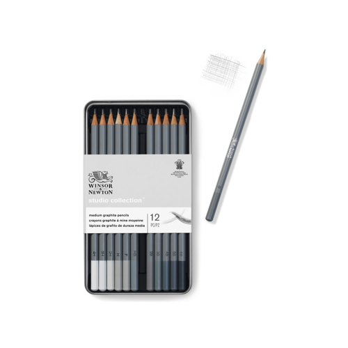 Winsor & Newton Studio Collection Medium Graphite Pencil x12