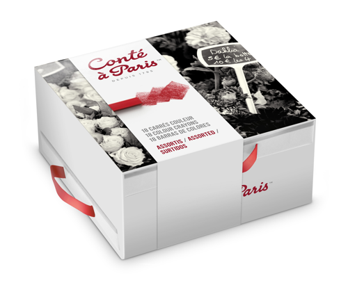 Conté à Paris Carrés 3 draw Box - set of 18