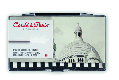 Conté à Paris Sketching carrés x 12 white HB