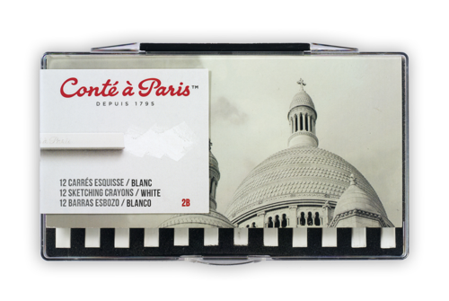 Conté à Paris Sketching carrés x 12 white 2B