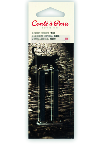 Conté à Paris Sketching carrés x 2 black HB