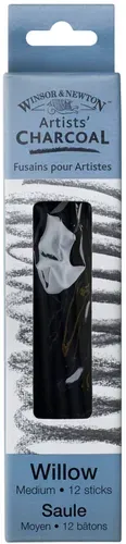 Winsor & Newton Artists' Willow Charcoal - Medium 12 Sticks